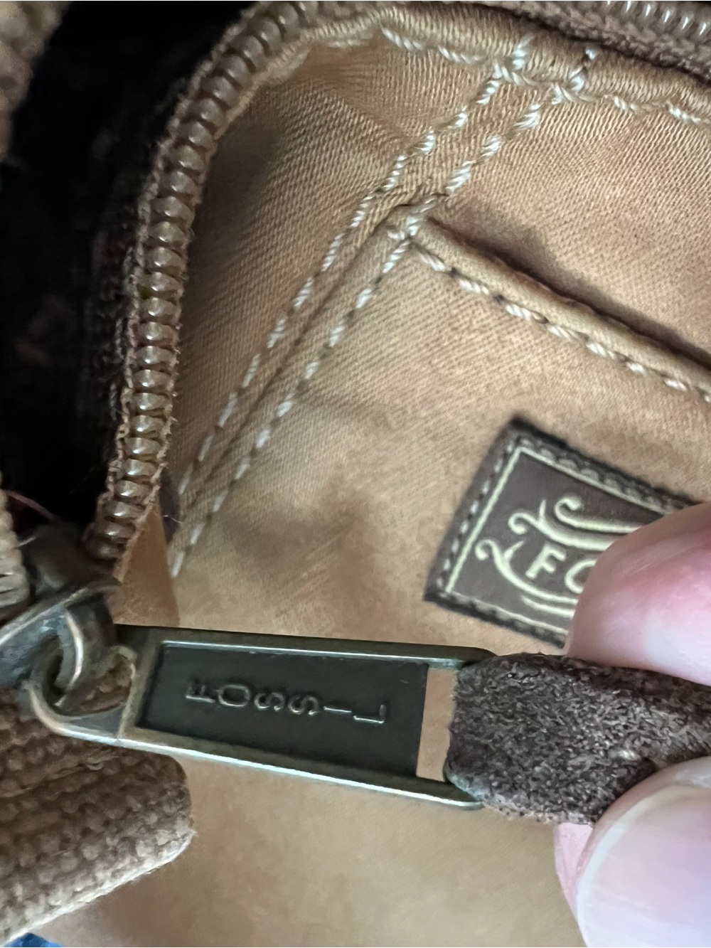 Vintage Fossil Light Brown Crossbody Shoulder Strap with Tassel Accent - Picture 11 of 12